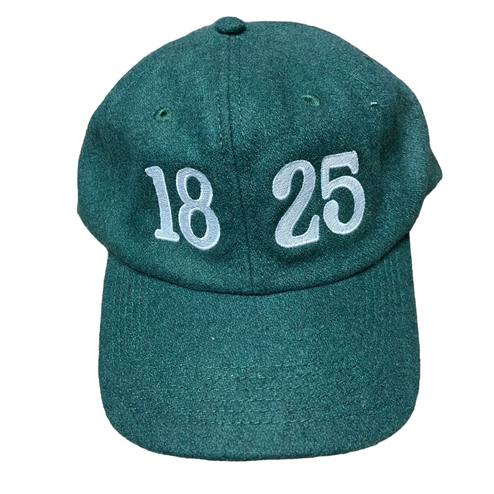 Retro Green “1825” Wool Blend Strap Back Baseball Hat Cap MINTY OS